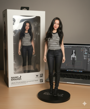 Foto Nikita Willy versi miniatur action figure hasil Google Gemini AI. (FTNews.co.id / Tomy Tresnady)